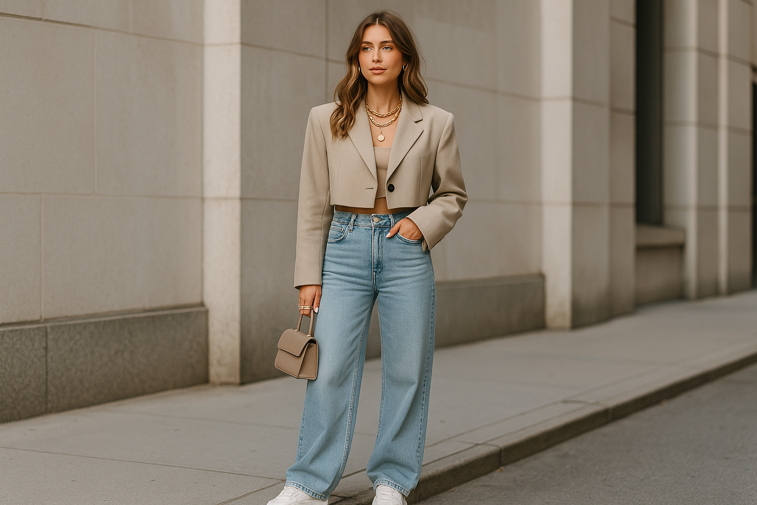 Use same or similar good looking white model but wearing casual outfit that's trending right now