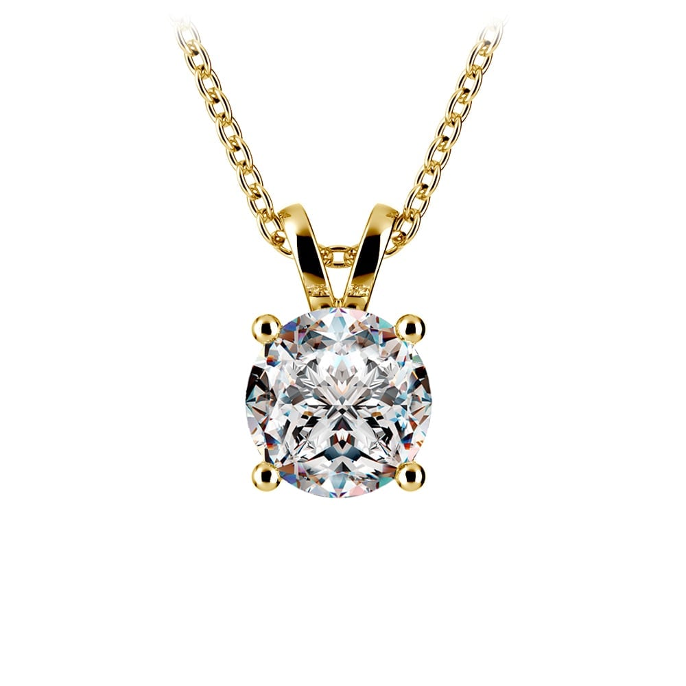 1.00 CTW AGI Certified Lab Grown Diamond Pendant - G/VS Clarity Round Cut in Choice of 14K White or Yellow Gold-2
