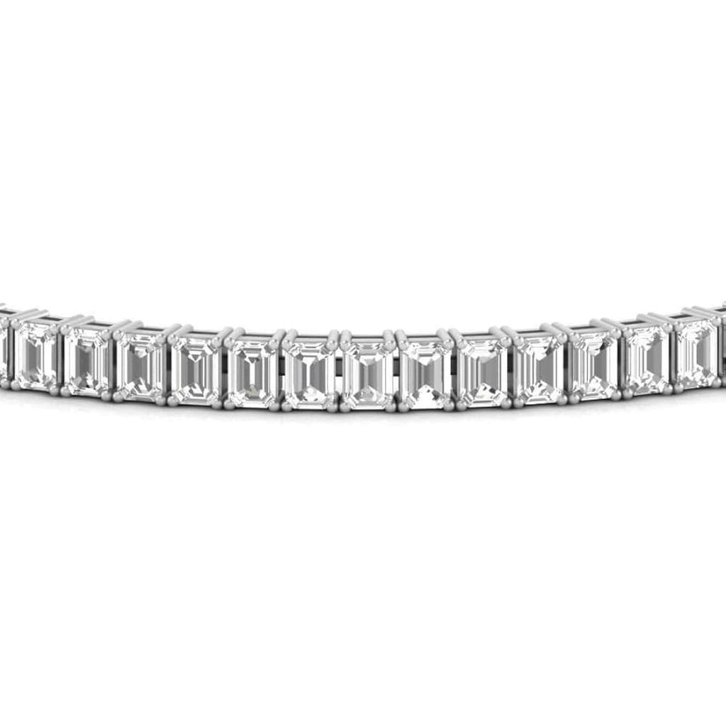 20 CTW Emerald Cut Created Moissanite Tennis Bracelet | 14K Gold Plated | VVS Clarity-1