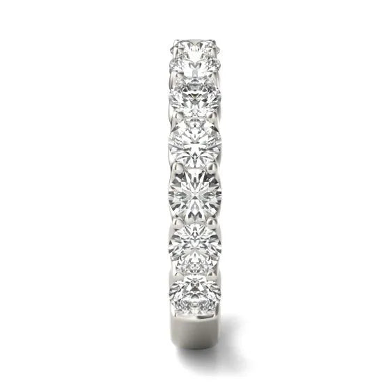 2 1/15 CTW Lab Grown Round Cut Diamond Half Eternity Ring in 14K White Gold - G-VS-3
