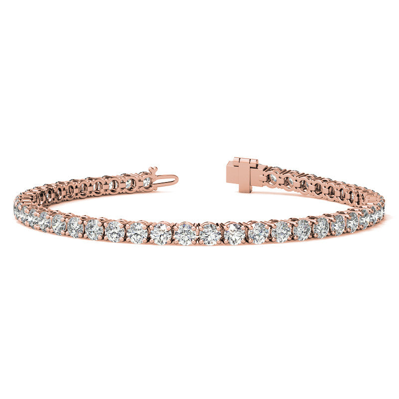 6ctw Created Moissanite Tennis Bracelet - 3mm Stones - 14K Gold Overlay in White, Yellow or Rose Gold-5