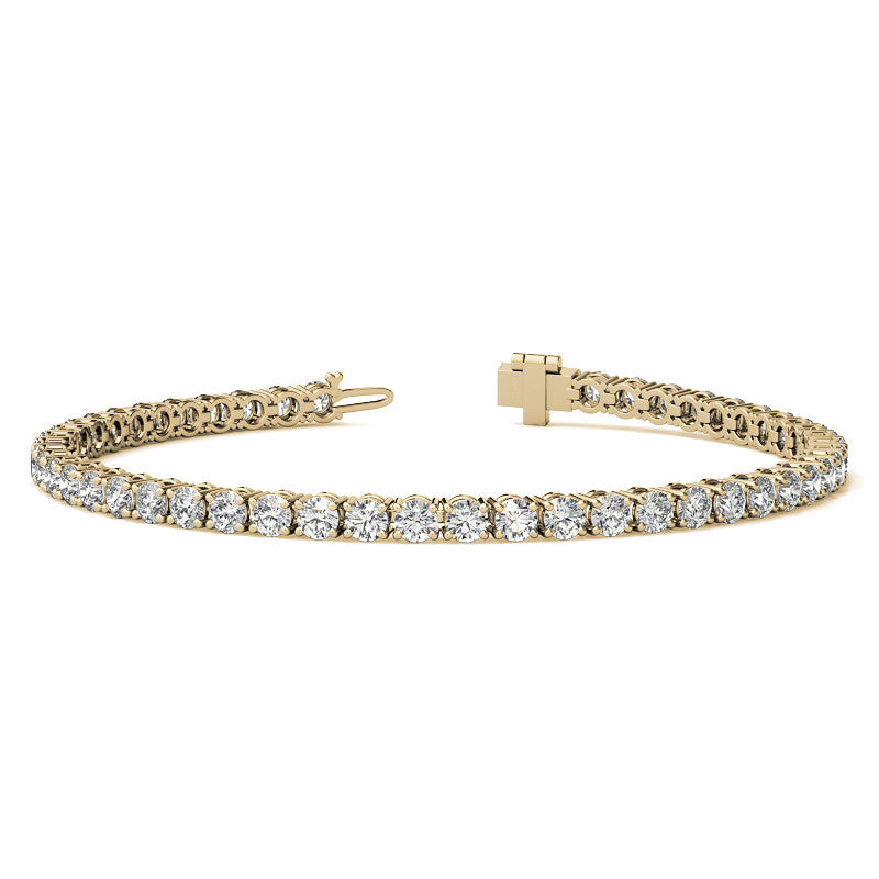 6ctw Created Moissanite Tennis Bracelet - 3mm Stones - 14K Gold Overlay in White, Yellow or Rose Gold-4