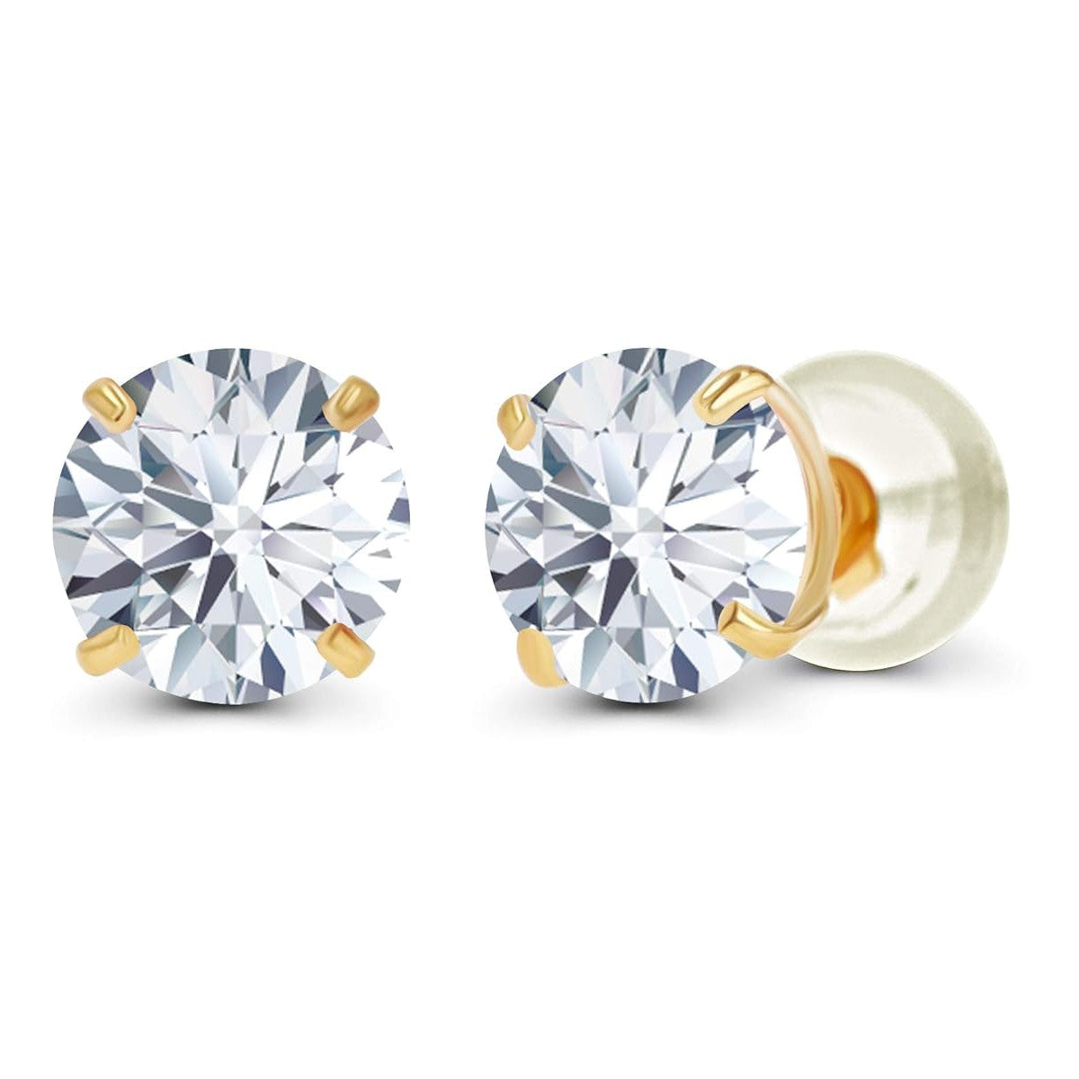 2.50 CTW AGI Certified Lab-Grown Diamond Stud Earrings in 14K Yellow Gold | G Color VS Clarity-0