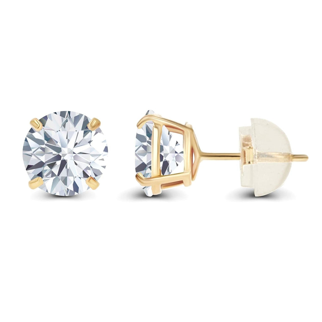2.50 CTW AGI Certified Lab-Grown Diamond Stud Earrings in 14K Yellow Gold | G Color VS Clarity-1