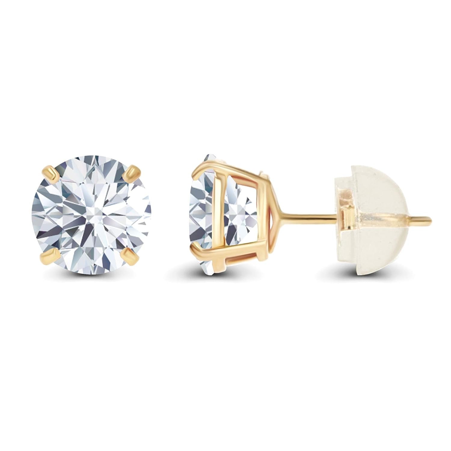 2.50 CTW AGI Certified Lab-Grown Diamond Stud Earrings in 14K Yellow Gold | G Color VS Clarity-1
